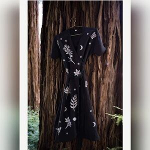 Black Floral Embroidered Dress